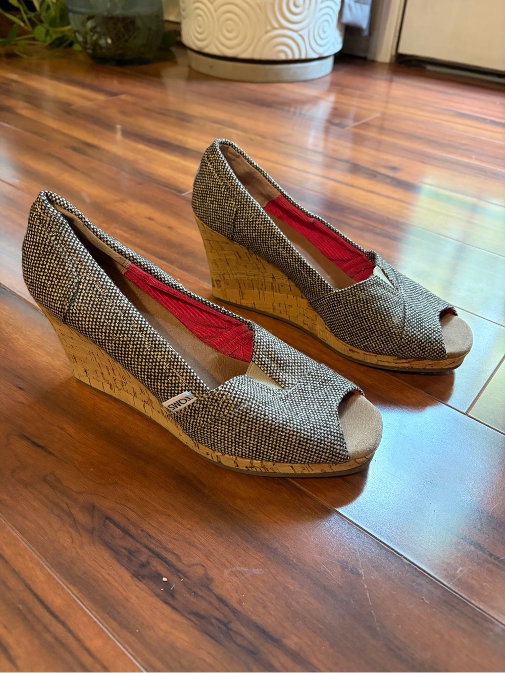 TOMS Stella Open-toe Wedge